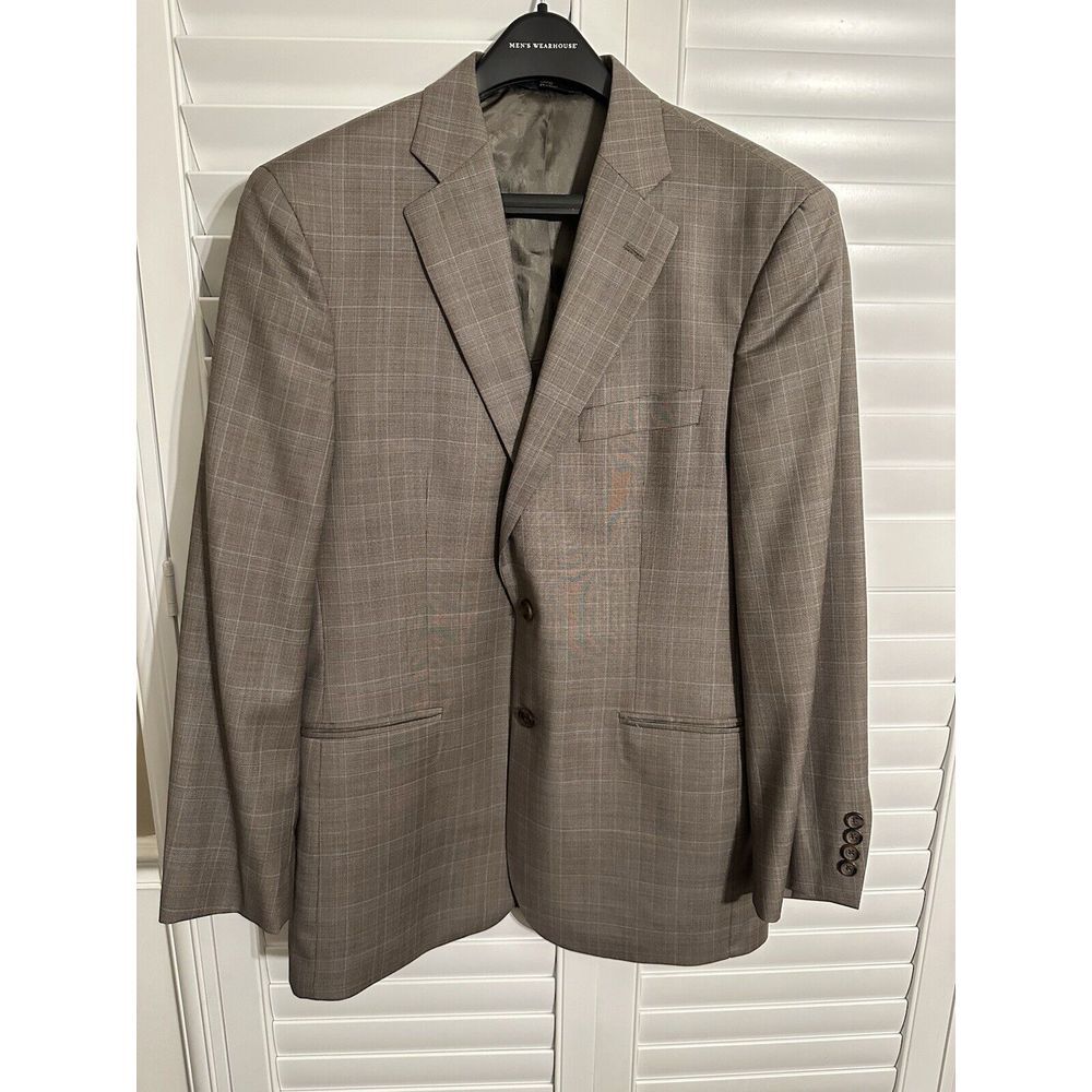 346 Brooks Brothers Madison Fit Men's Dress Blazer Size 40R‎ Brown Window Pane